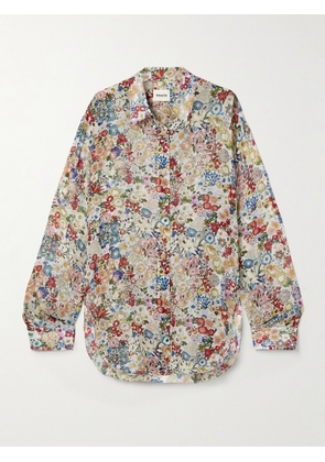 KHAITE - Goya Floral-print Silk-chiffon Shirt - Cream - x small,small,medium