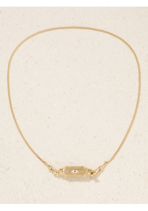 Marie Lichtenberg - Evil Eye Baby Locket 18-karat Gold, Enamel And Sapphire Necklace - One size