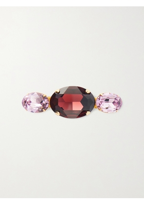 Jennifer Behr - Adrienne Gold-tone Crystal Hair Clip - Burgundy - One size