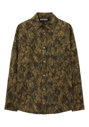Palm Angels logo snake overshirt - Brown