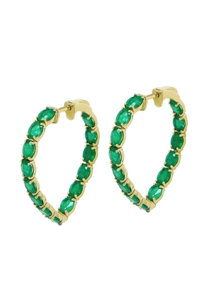 Goshwara 18K yellow gold heart-shape emerald earrings