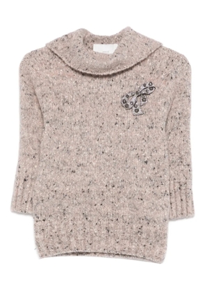 Vanisè bow appliqué knitwear - Brown