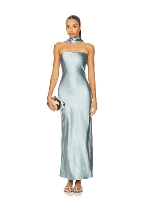 SNDYS x REVOLVE Angelina Neck Tie Maxi Dress in Teal. Size S. Also in L, M, XL.