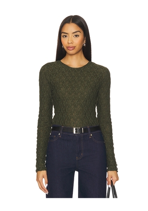 Rag & Bone Ellie Lace Long Sleeve Tee in Army. Size M. Also in S.
