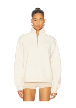 POST SWIM 3 Quarter Zip in Cream. Size L. Also in M, S, XL.
