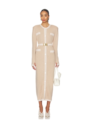 Rowen Rose Knit Maxi Dress in Beige. Size M. Also in XL, XS.