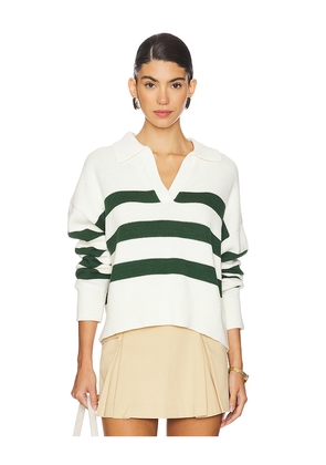 Velvet by Graham & Spencer Lucie Pullover in Green,Cream. Size XL. Also in L.