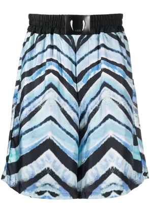 Roberto Cavalli zebra print elasticated waistband shorts - Blue
