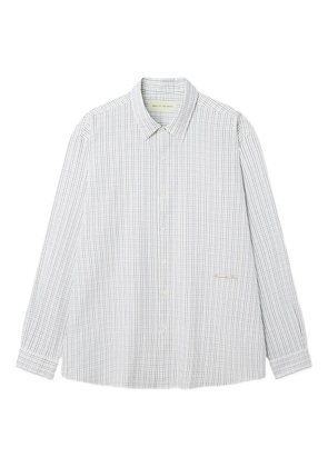 Man On The Boon. check pattern shirt - White