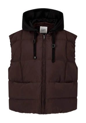 TOMBOY detachable-hood vest - Brown