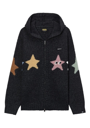 Mini Cream star hooded cardigan - Grey