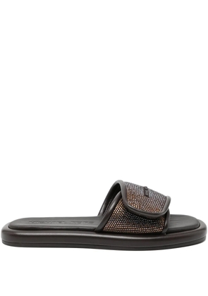 Michael Kors Suki embellished slide sandals - Brown