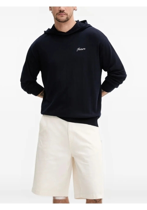 FROM FUTURE embroidery-logo hoodie - Blue