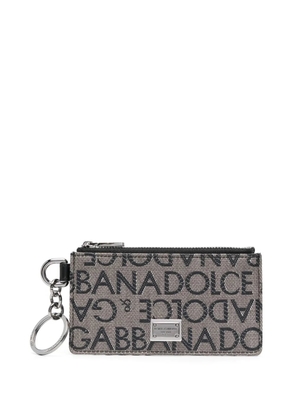 Dolce & Gabbana keyring-attachment monogram-pattern wallet - Neutrals