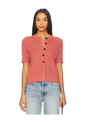 Varley Micha Short Sleeve Cardigan in Mauve. Size M. Also in S, XS.