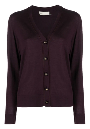 Tory Burch fine-knit V-neck cardigan - Red