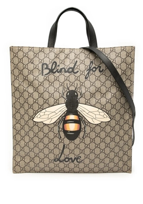 Gucci Pre-Owned 2016-2025 GG Supreme Blind For Love satchel - Brown