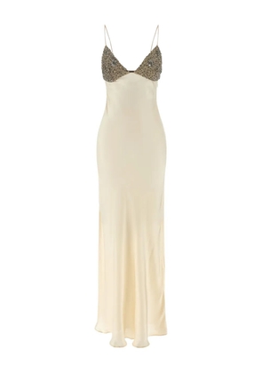 TWINSET embroidered-cups maxi dress - Neutrals