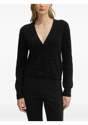 FROM FUTURE rhinestones button cardigan - Black