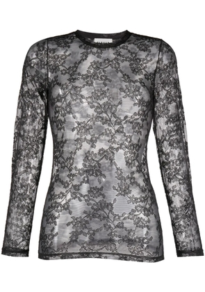 P.A.R.O.S.H. floral lace top - Black