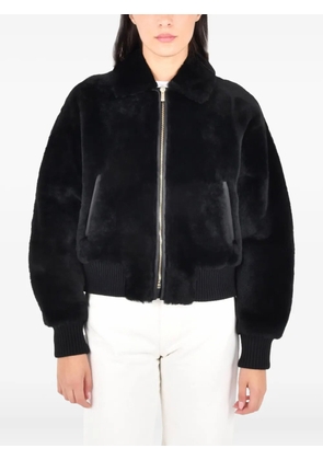 Max Mara zip-up bomber jacket - Black