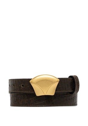Sessùn croc-embossed buckle belt - Brown