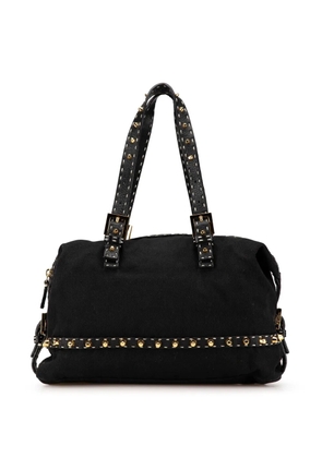 Fendi Pre-Owned 2000-2010 Selleria Studded Canvas shoulder bag - Black