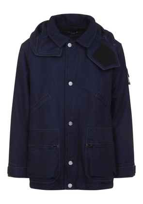 Stone Island hooded-patch cotton jacket - Blue