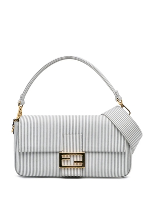 Fendi Pre-Owned 2010-2024 Striped Jersey Baguette satchel - Grey