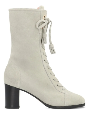 Alberta Ferretti tassel-detail lace-up boots - Grey