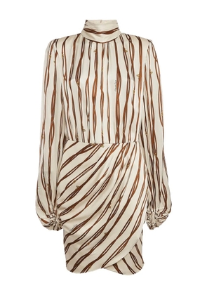 Elisabetta Franchi pre-owned striped silk mini dress - Neutrals