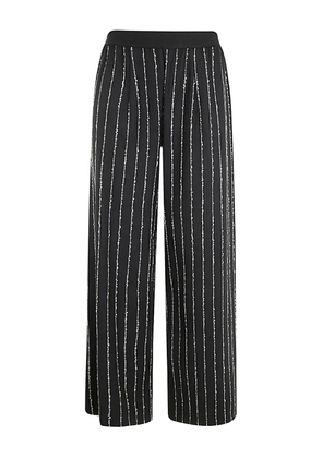 Maria Calderara striped trousers - Black