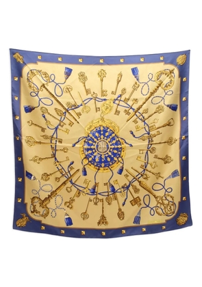 Hermès Pre-Owned 2000s Les Cles keys-print silk scarf - Neutrals