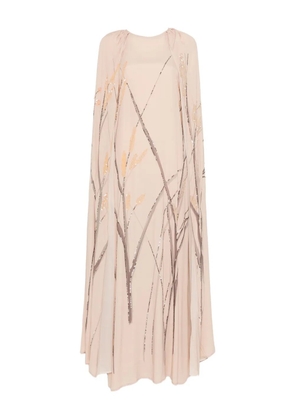 Bernadette minnie embroidered cape maxi dress - Neutrals