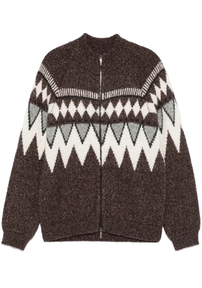 Peserico patterned-jacquard cardigan - Brown