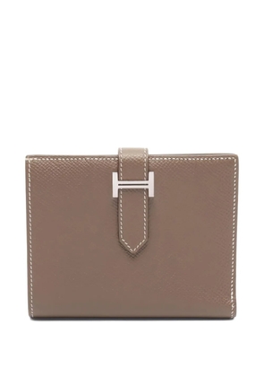 Hermès Pre-Owned 2020s Bearn silver hardware compact bifold wallet - Neutrals
