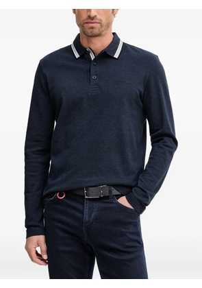 BOSS buttoned long-sleeved polo shirt - Blue