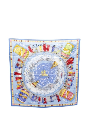 Hermès Pre-Owned 2010s 90 Prieres Au Vent Scarf - Blue