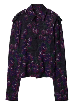 Burberry cherry-print fine-ribbed shirt - Pink