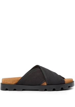 Camper Brutus chunky cross-strap slides - Black