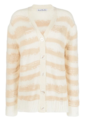 Acne Studios distressed striped cardigan - Neutrals