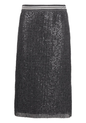 Brunello Cucinelli sequin-embellished midi skirt - Grey