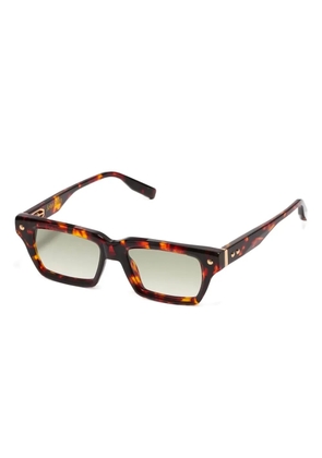 John Dalia studded square-frame sunglasses - Brown