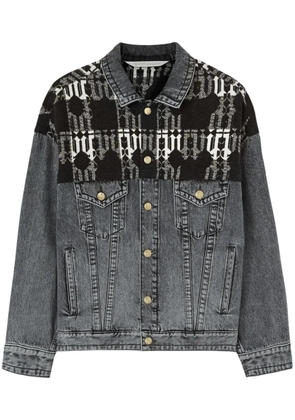 Palm Angels monogram-jacquard denim jacket - Grey