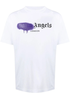 Palm Angels spray paint-print T-shirt - White