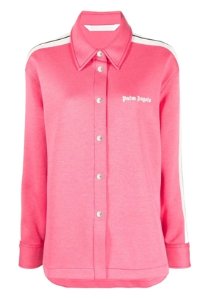 Palm Angels logo-print striped shirt - Pink