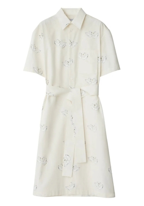 Burberry Swan-print cotton dress - White