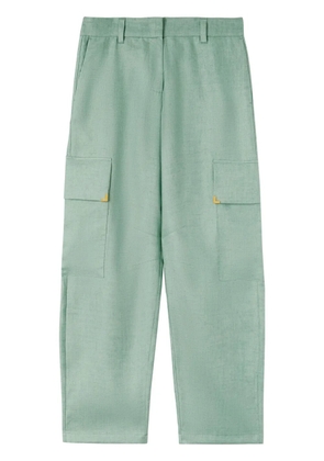 Palm Angels carrot-cut linen trousers - Green