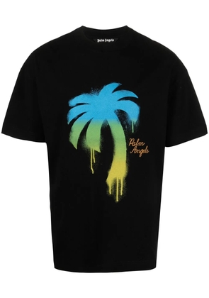 Palm Angels graffiti-print logo T-shirt - Black