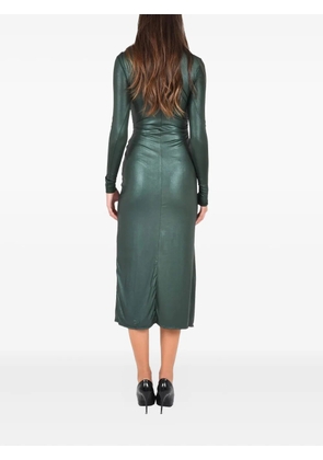 LAPOINTE draped-neck slit midi dress - Green